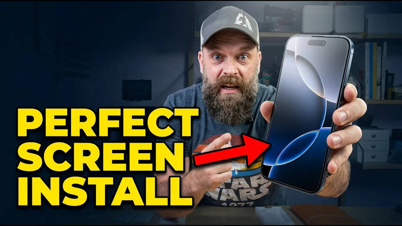 Braden holding an iPhone beside the words Perfect Screen Install in his TORRAS SunView AR tutorial thumbnail.
