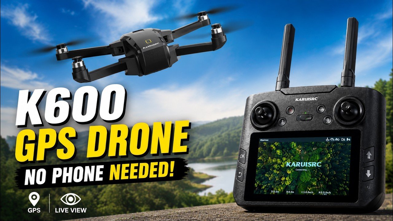 K600 GPS drone and controller with built-in screen, from my setup video